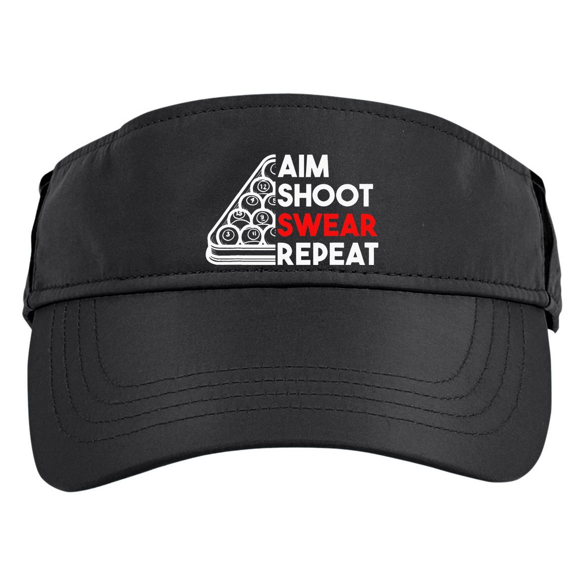 Billiard Pool Aim Shoot Swear Repeat Adult Drive Performance Visor