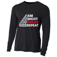 Billiard Pool Aim Shoot Swear Repeat Cooling Performance Long Sleeve Crew
