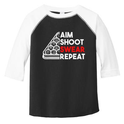 Billiard Pool Aim Shoot Swear Repeat Toddler Fine Jersey T-Shirt