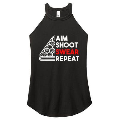 Billiard Pool Aim Shoot Swear Repeat Women's Perfect Tri Rocker Tank