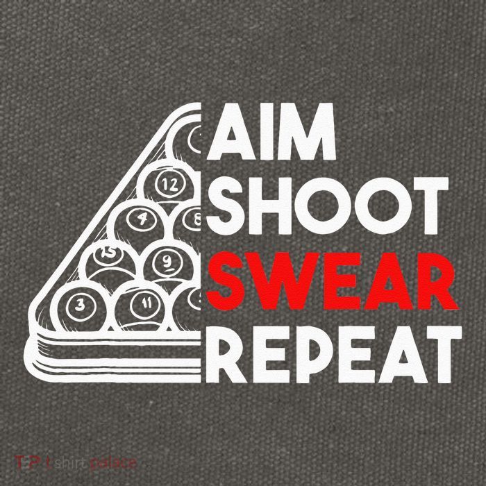 Billiard Pool Aim Shoot Swear Repeat Cotton Canvas Backpack