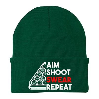 Billiard Pool Aim Shoot Swear Repeat Knit Cap Winter Beanie