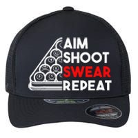 Billiard Pool Aim Shoot Swear Repeat Flexfit Unipanel Trucker Cap