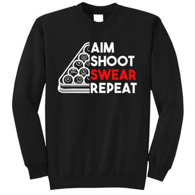 Billiard Pool Aim Shoot Swear Repeat Sweatshirt