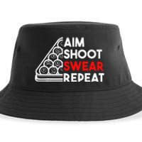 Billiard Pool Aim Shoot Swear Repeat Sustainable Bucket Hat