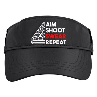 Billiard Pool Aim Shoot Swear Repeat Adult Drive Performance Visor