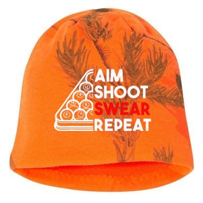 Billiard Pool Aim Shoot Swear Repeat Kati - Camo Knit Beanie