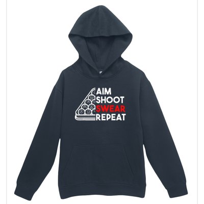 Billiard Pool Aim Shoot Swear Repeat Urban Pullover Hoodie