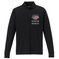 Brave Patriotic American Us Flag Constitution Of The Usa Needs To Be Reread Performance Long Sleeve Polo