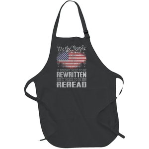 Brave Patriotic American Us Flag Constitution Of The Usa Needs To Be Reread Full-Length Apron With Pockets