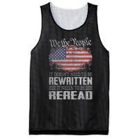 Brave Patriotic American Us Flag Constitution Of The Usa Needs To Be Reread Mesh Reversible Basketball Jersey Tank