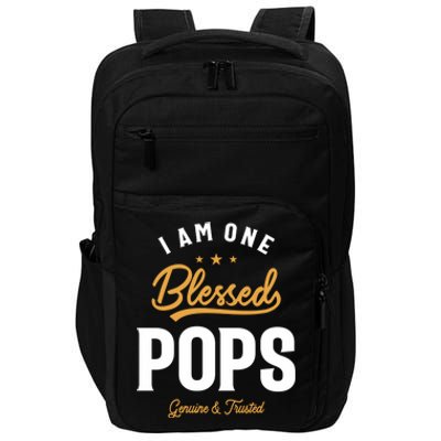 Blessed Pops A Dad Grandpas Pride Dad Grandpa Cool Gift Impact Tech Backpack