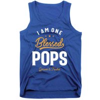 Blessed Pops A Dad Grandpas Pride Dad Grandpa Cool Gift Tank Top