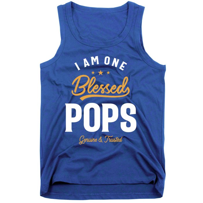 Blessed Pops A Dad Grandpas Pride Dad Grandpa Cool Gift Tank Top