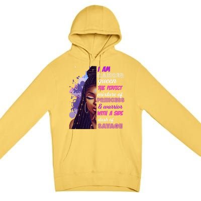 Black Princess And Warrior Cancer Girl Savage Funny Gift Premium Pullover Hoodie