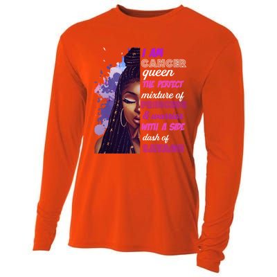 Black Princess And Warrior Cancer Girl Savage Funny Gift Cooling Performance Long Sleeve Crew