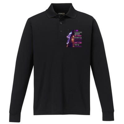 Black Princess And Warrior Cancer Girl Savage Funny Gift Performance Long Sleeve Polo