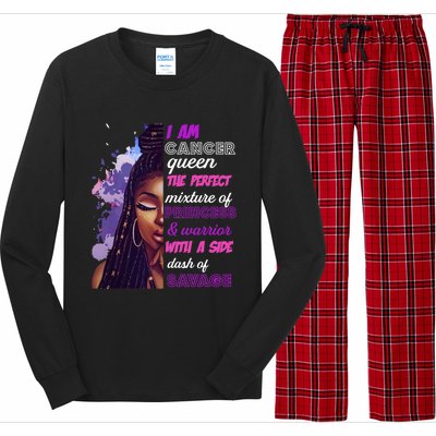 Black Princess And Warrior Cancer Girl Savage Funny Gift Long Sleeve Pajama Set