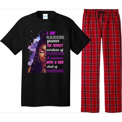 Black Princess And Warrior Cancer Girl Savage Funny Gift Pajama Set