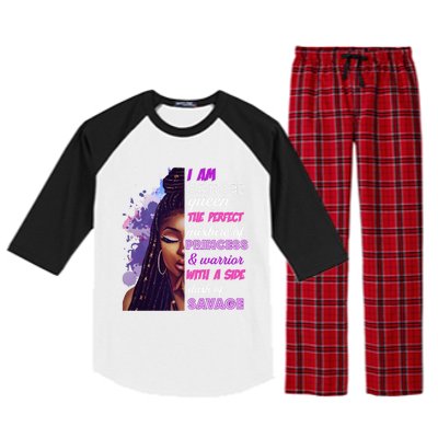 Black Princess And Warrior Cancer Girl Savage Funny Gift Raglan Sleeve Pajama Set