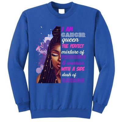 Black Princess And Warrior Cancer Girl Savage Funny Gift Sweatshirt