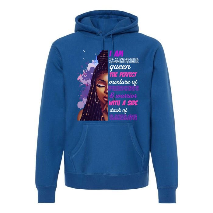 Black Princess And Warrior Cancer Girl Savage Funny Gift Premium Hoodie