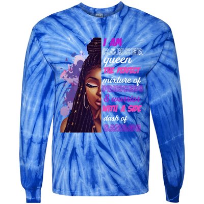 Black Princess And Warrior Cancer Girl Savage Funny Gift Tie-Dye Long Sleeve Shirt