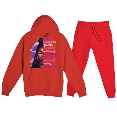 Black Princess And Warrior Cancer Girl Savage Funny Gift Premium Hooded Sweatsuit Set