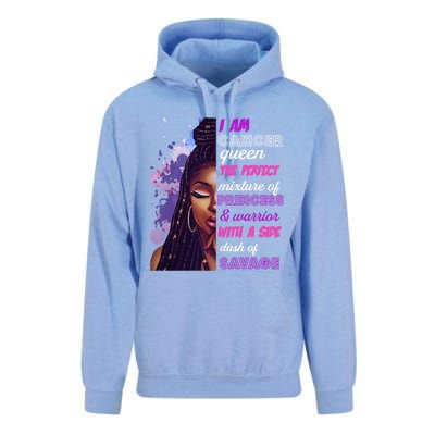 Black Princess And Warrior Cancer Girl Savage Funny Gift Unisex Surf Hoodie