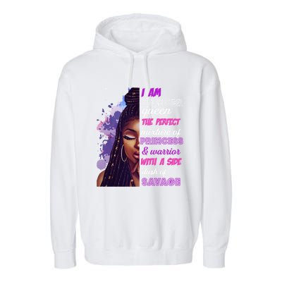 Black Princess And Warrior Cancer Girl Savage Funny Gift Garment-Dyed Fleece Hoodie