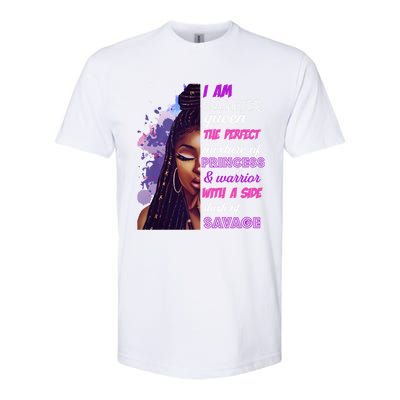 Black Princess And Warrior Cancer Girl Savage Funny Gift Softstyle CVC T-Shirt