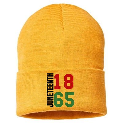 Black Proud African American For Juneteenth Sustainable Knit Beanie