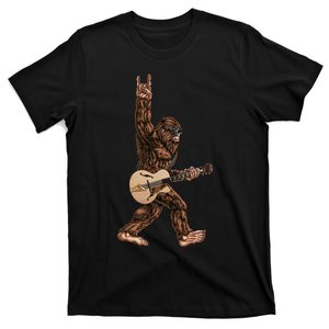 Bigfoot Playing A Sweet Guitar Rock On Sasquatch Big Foot T-Shirt