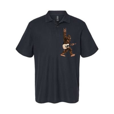 Bigfoot Playing Acoustic Guitar Rock On Sasquatch Big Foot Softstyle Adult Sport Polo