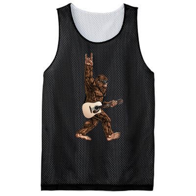 Bigfoot Playing Acoustic Guitar Rock On Sasquatch Big Foot Mesh Reversible Basketball Jersey Tank