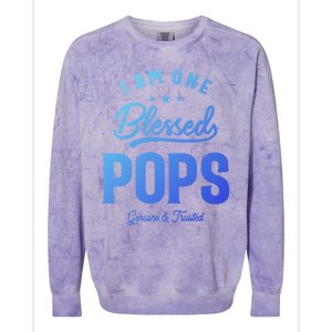 Blessed Pops A Dad Grandpas Pride Dad Grandpa Cool Gift Colorblast Crewneck Sweatshirt