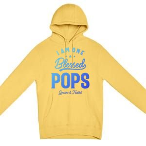 Blessed Pops A Dad Grandpas Pride Dad Grandpa Cool Gift Premium Pullover Hoodie