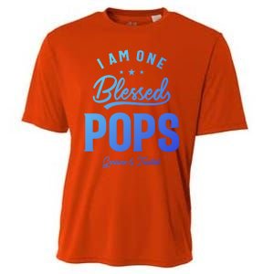 Blessed Pops A Dad Grandpas Pride Dad Grandpa Cool Gift Cooling Performance Crew T-Shirt