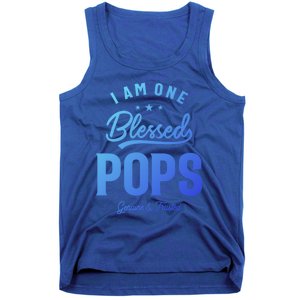 Blessed Pops A Dad Grandpas Pride Dad Grandpa Cool Gift Tank Top