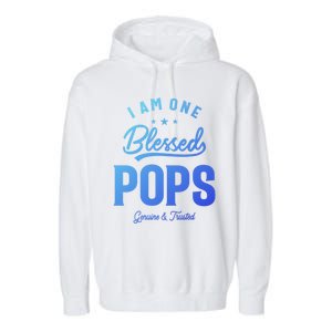 Blessed Pops A Dad Grandpas Pride Dad Grandpa Cool Gift Garment-Dyed Fleece Hoodie