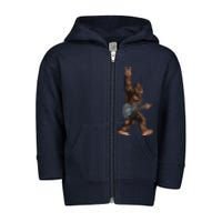 Bigfoot Playing A Dragon Guitar Rock On Sasquatch Big Foot Toddler Zip Fleece Hoodie