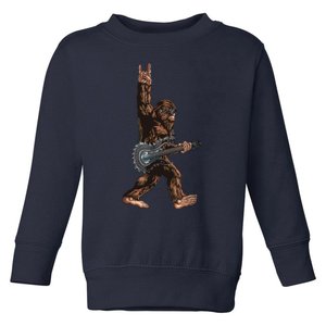 Bigfoot Playing A Dragon Guitar Rock On Sasquatch Big Foot Toddler Sweatshirt