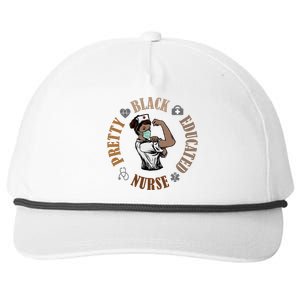 Black Pretty And Educated Trending Nurse Black Month History Gift Snapback Five-Panel Rope Hat