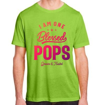 Blessed Pops A Dad Grandpas Pride Dad Grandpa Cool Gift Adult ChromaSoft Performance T-Shirt