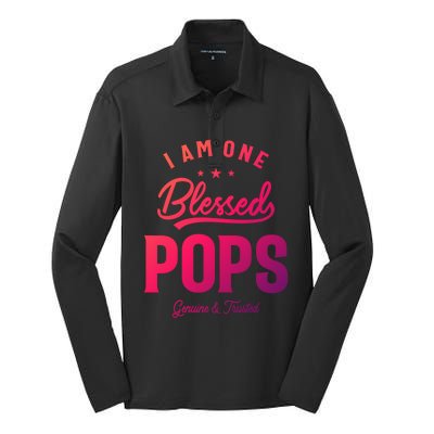 Blessed Pops A Dad Grandpas Pride Dad Grandpa Cool Gift Silk Touch Performance Long Sleeve Polo