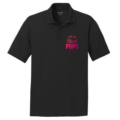 Blessed Pops A Dad Grandpas Pride Dad Grandpa Cool Gift PosiCharge RacerMesh Polo