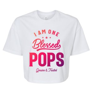 Blessed Pops A Dad Grandpas Pride Dad Grandpa Cool Gift Bella+Canvas Jersey Crop Tee