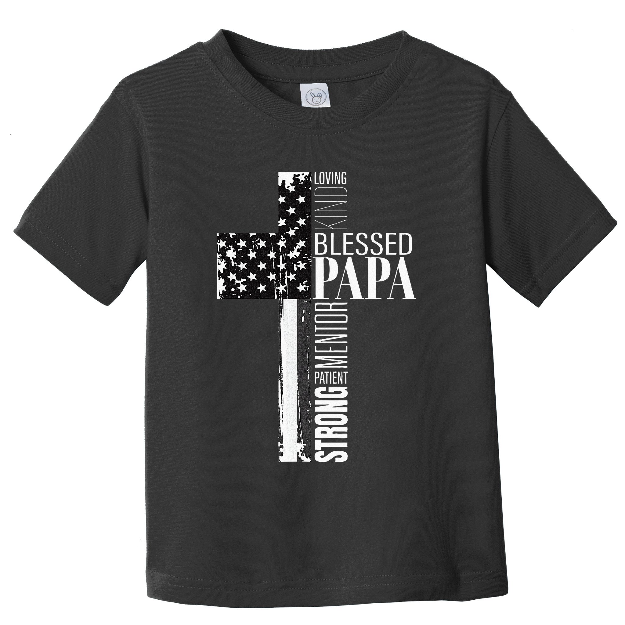 Blessed Papa American Flag Christian Religious Fathers Day Toddler T-Shirt