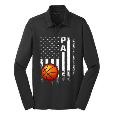 Basketball Pa American Flag Vintage Christmas Xmas Silk Touch Performance Long Sleeve Polo