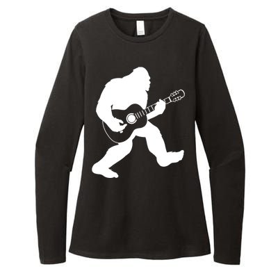 Bigfoot Playing Acoustic Guitar Womens CVC Long Sleeve Shirt